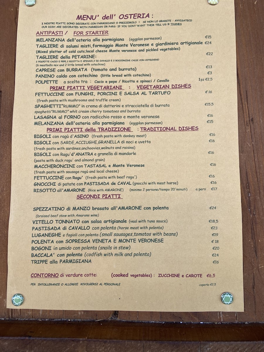 Osteria A Le Petarine Photo Menu 7