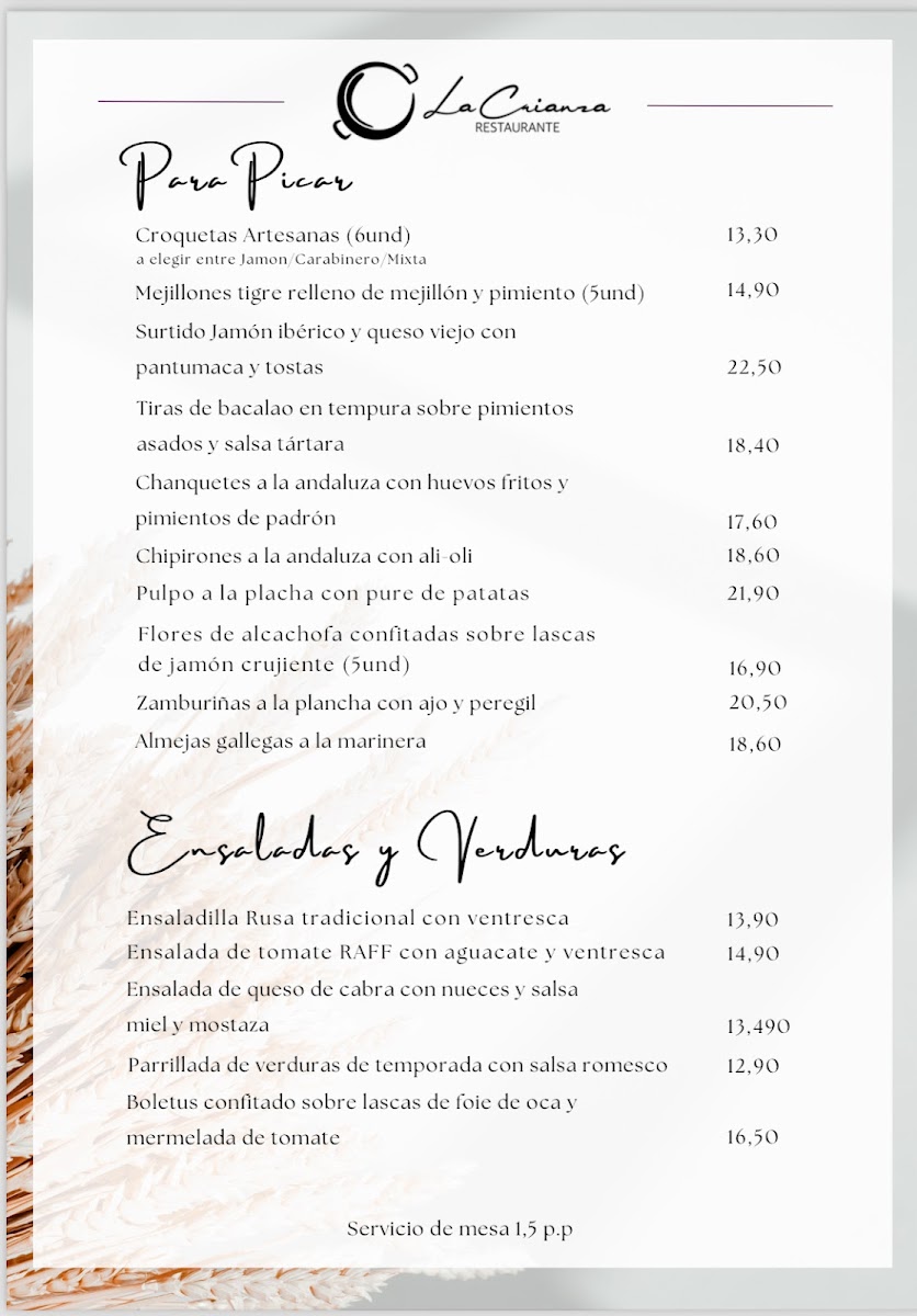 Restaurante - Arroceria La Crianza Photo Menu 1