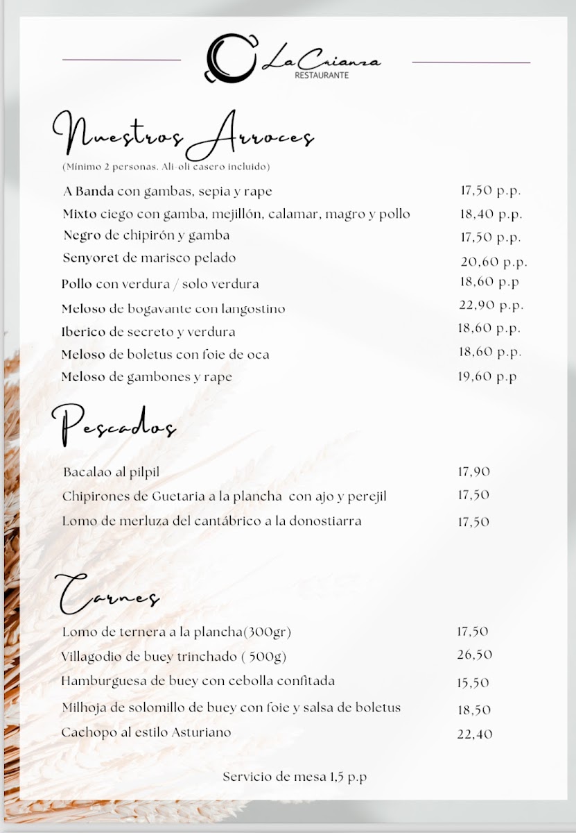 Restaurante - Arroceria La Crianza Photo Menu 2