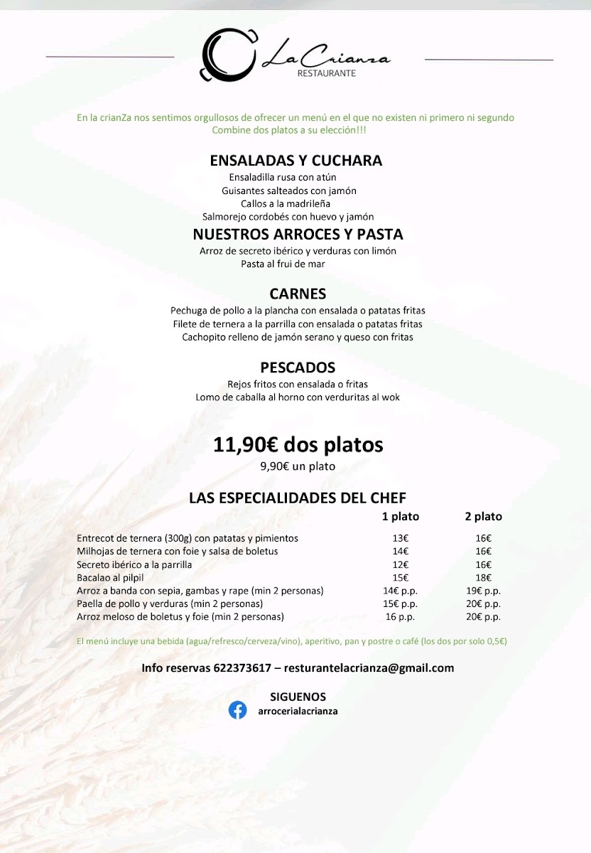 Restaurante - Arroceria La Crianza Photo Menu 5