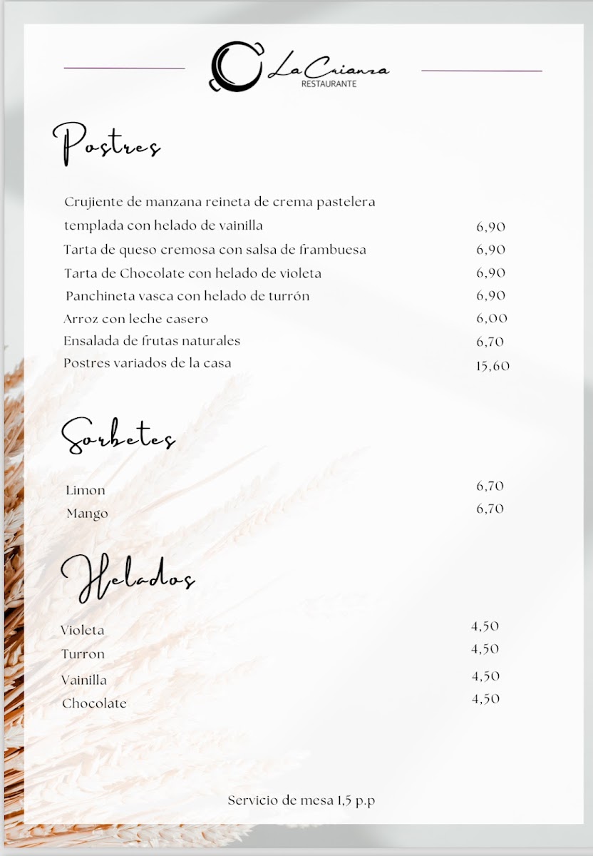 Restaurante - Arroceria La Crianza Photo Menu 6