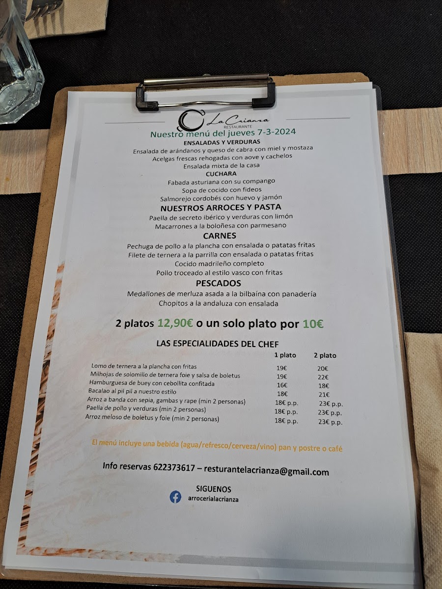 Restaurante - Arroceria La Crianza Photo Menu 8