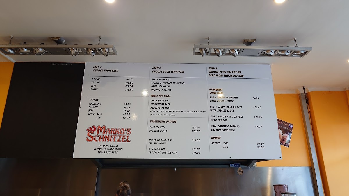Marko's Schnitzel Photo Menu 2