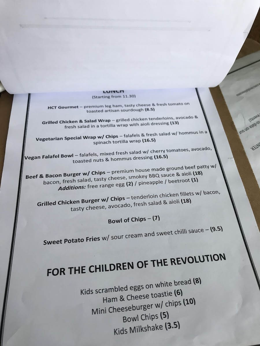 Revolution at Como Photo Menu 2