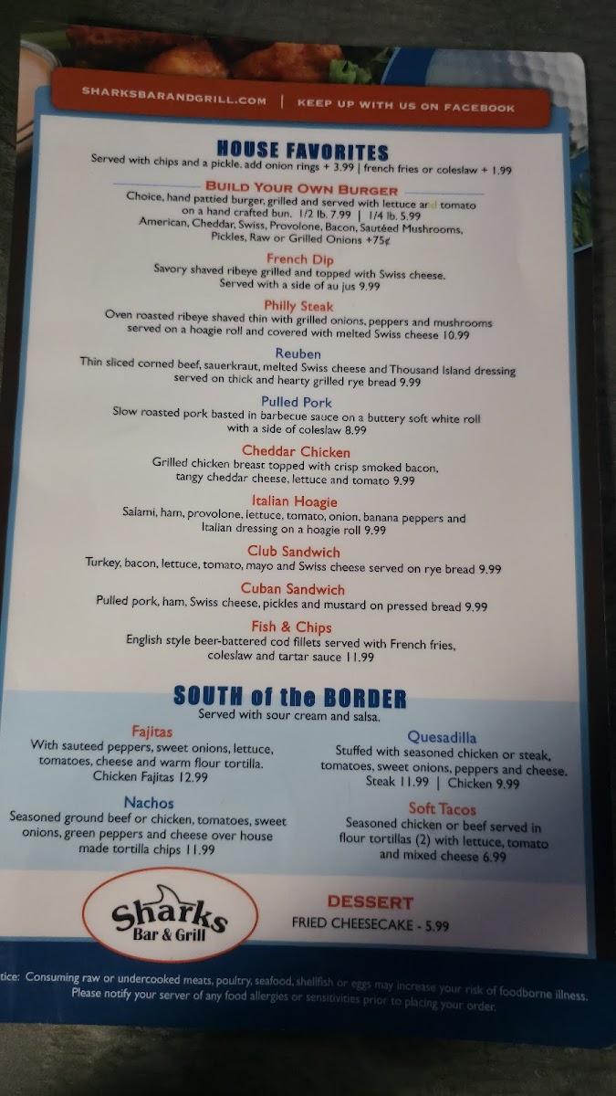 Sharks Bar & Grill Photo Menu 3