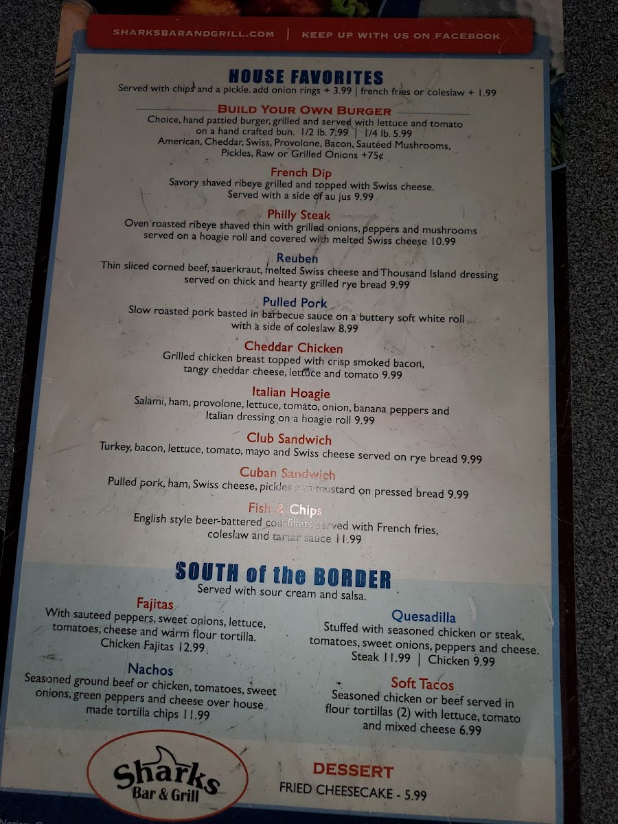 Sharks Bar & Grill Photo Menu 5