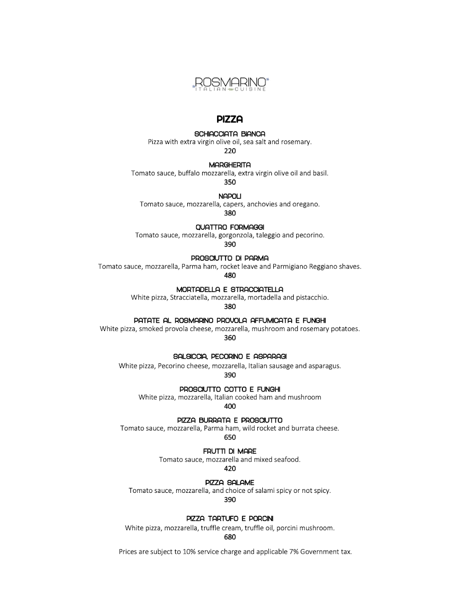 Rosmarino Restaurant Photo Menu 3