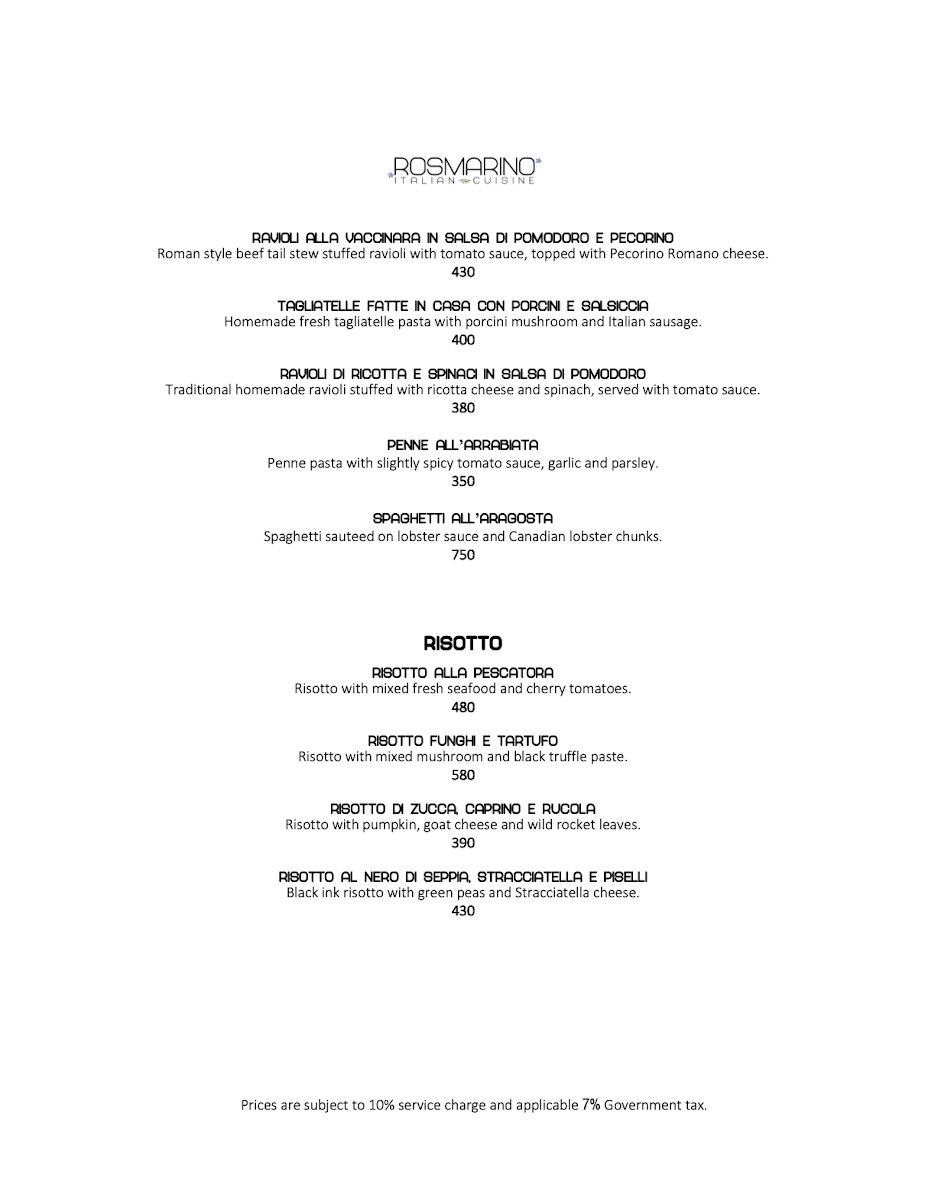 Rosmarino Restaurant Photo Menu 4