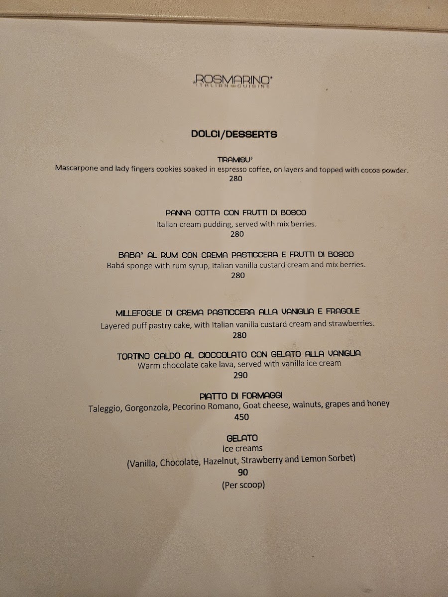 Rosmarino Restaurant Photo Menu 7