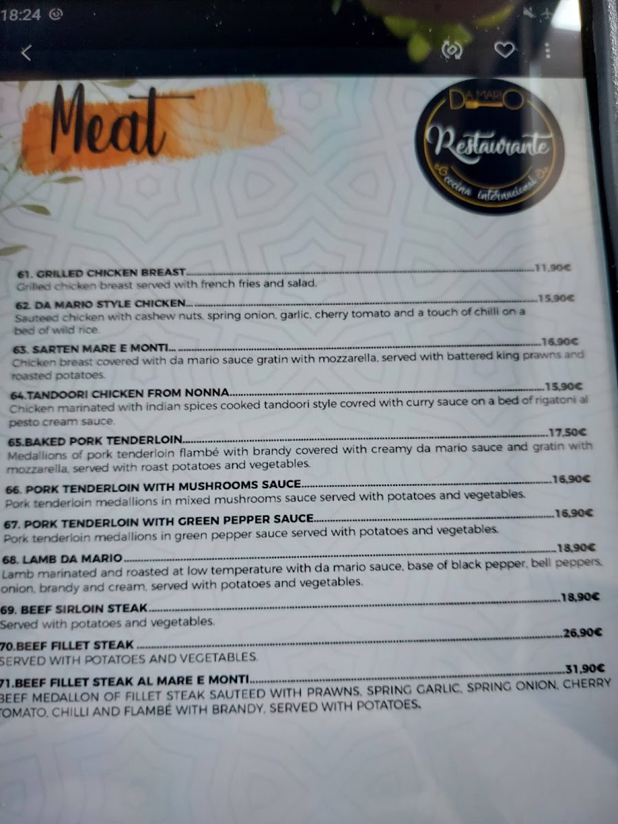RESTAURANTE DA MARIO Photo Menu 8