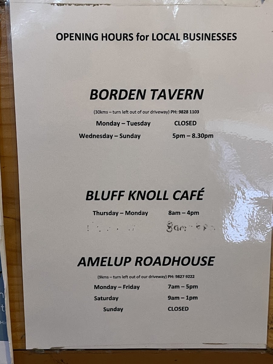 The Bluff Knoll Cafe Photo Menu 3