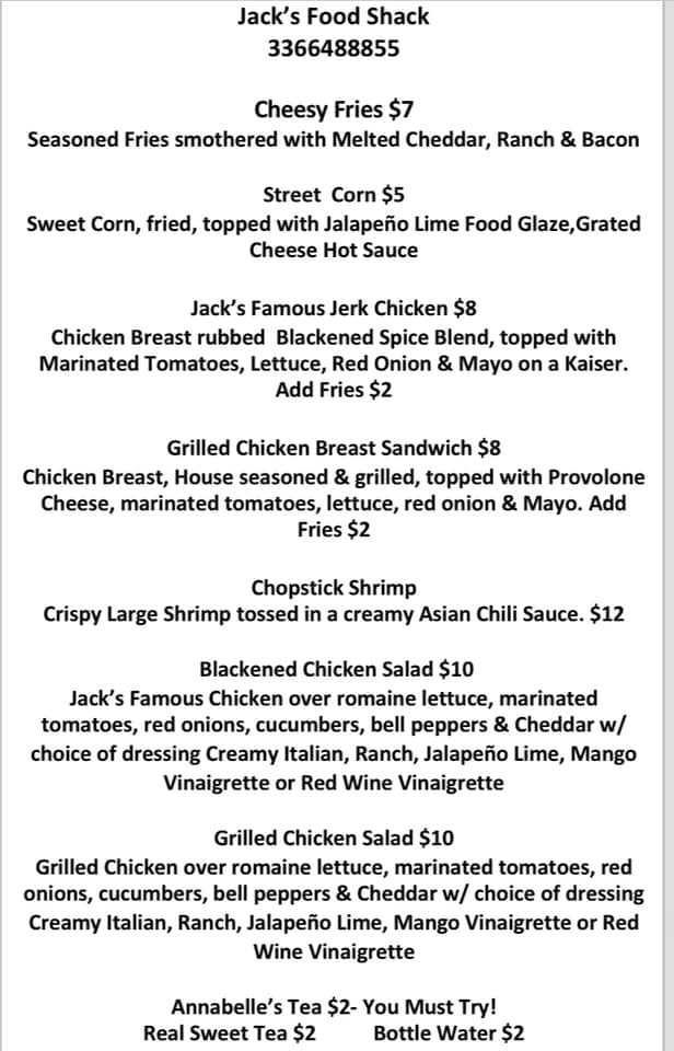 Jack's Food Shack Photo Menu 9