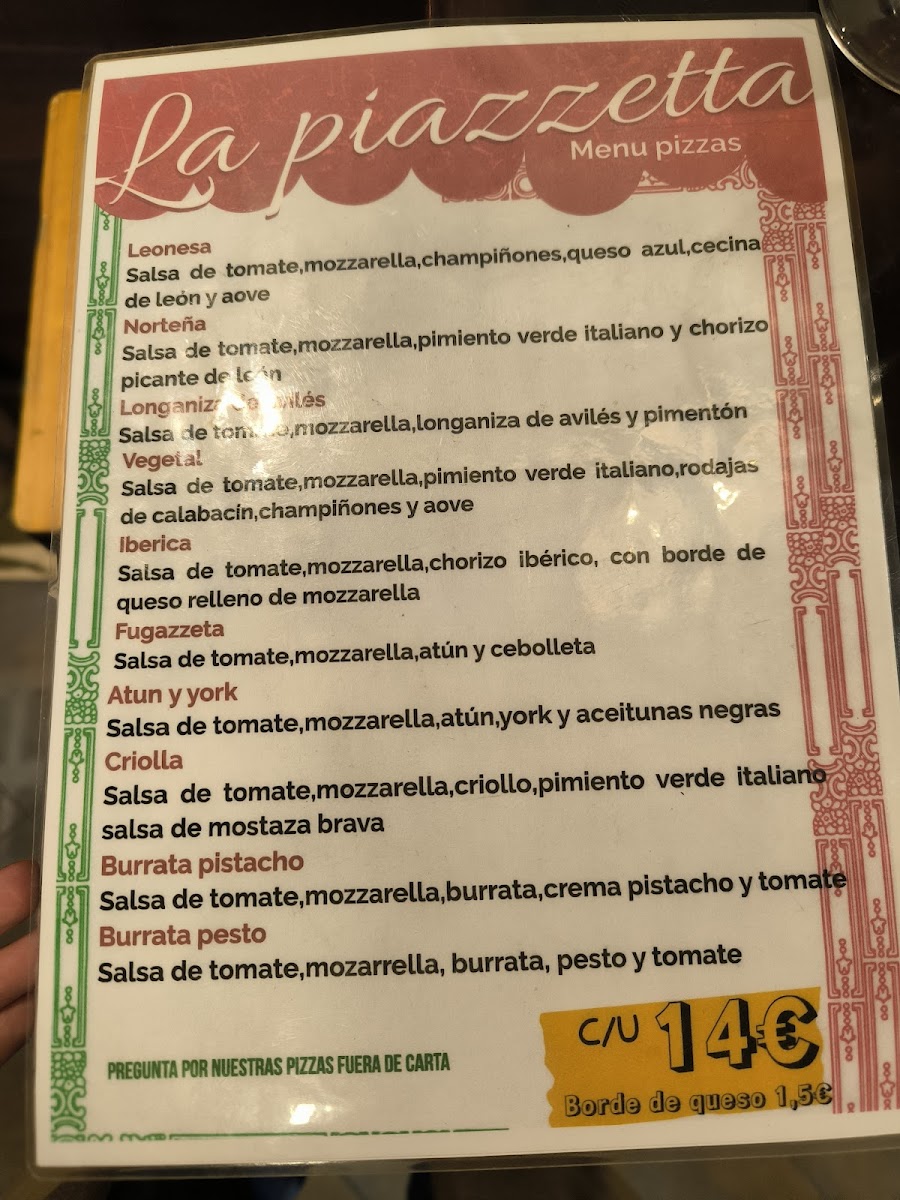 Pizzería la Piazzetta Photo Menu 1