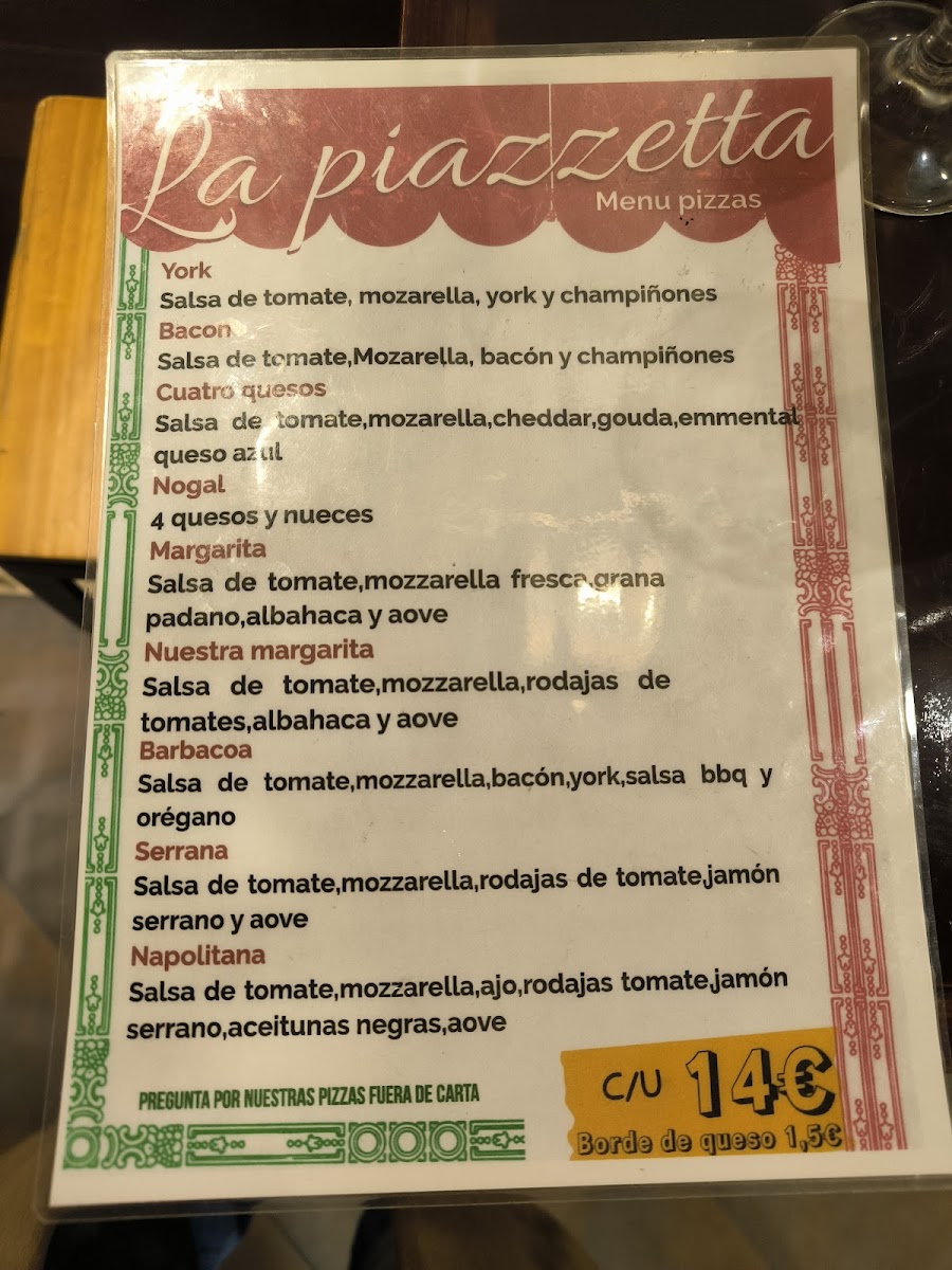 Pizzería la Piazzetta Photo Menu 2