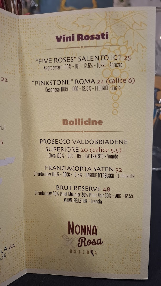 Osteria Nonna Rosa Photo Menu 5