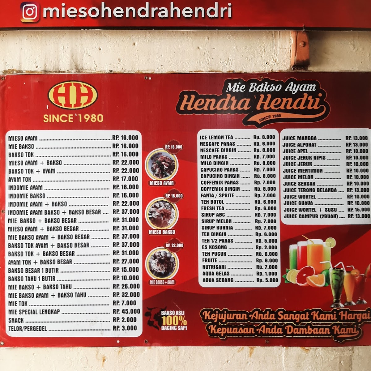 Bakso Henda hendri 1980 Photo Menu 1