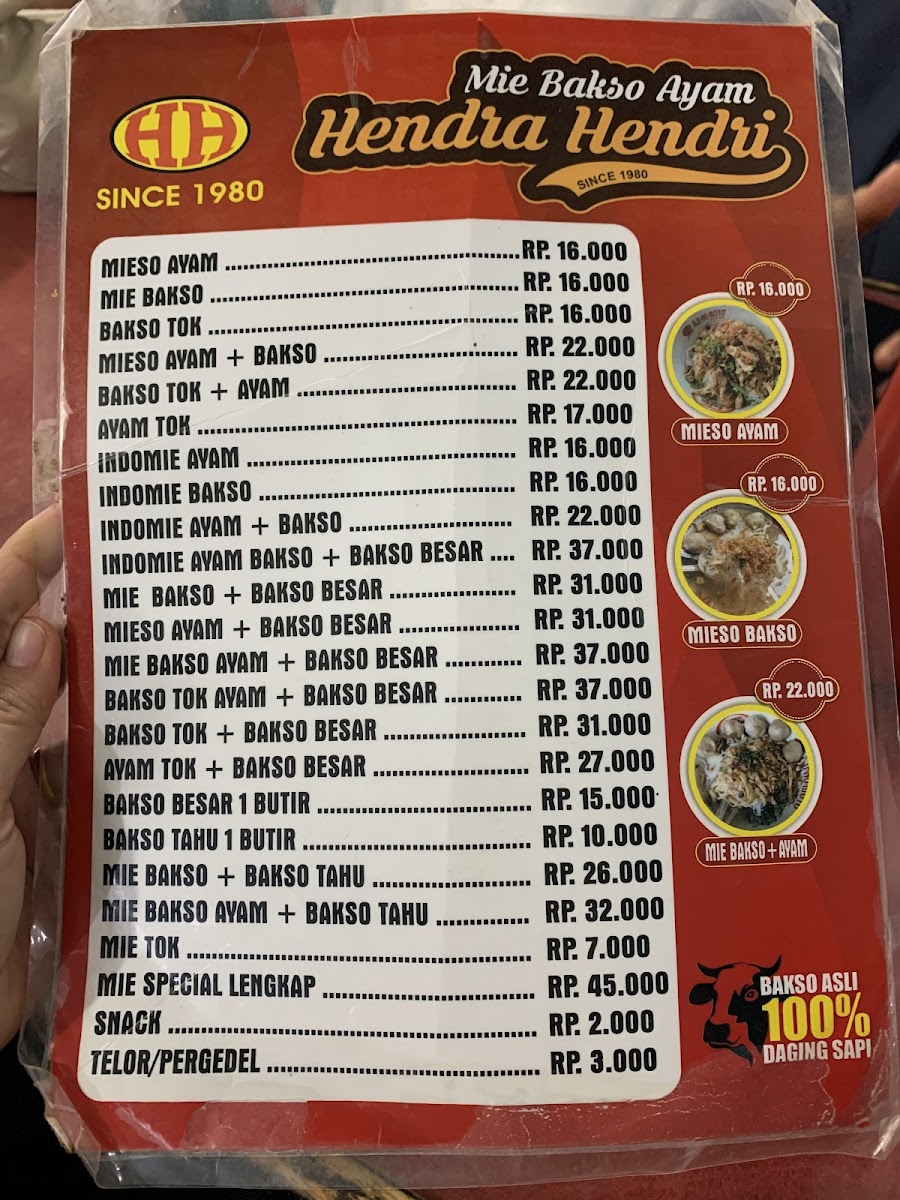 Bakso Henda hendri 1980 Photo Menu 3