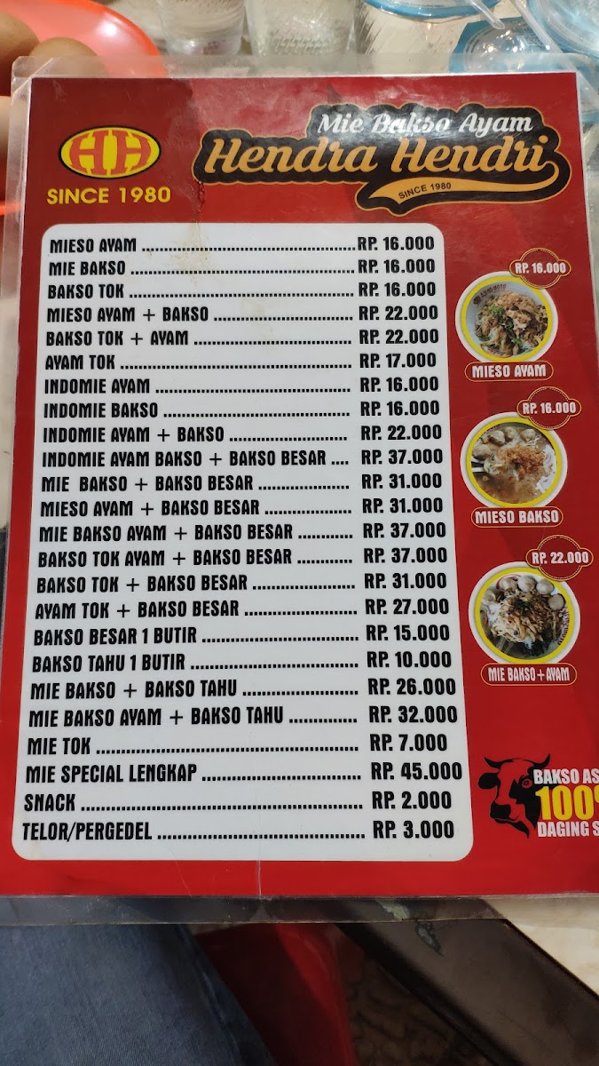 Bakso Henda hendri 1980 Photo Menu 9