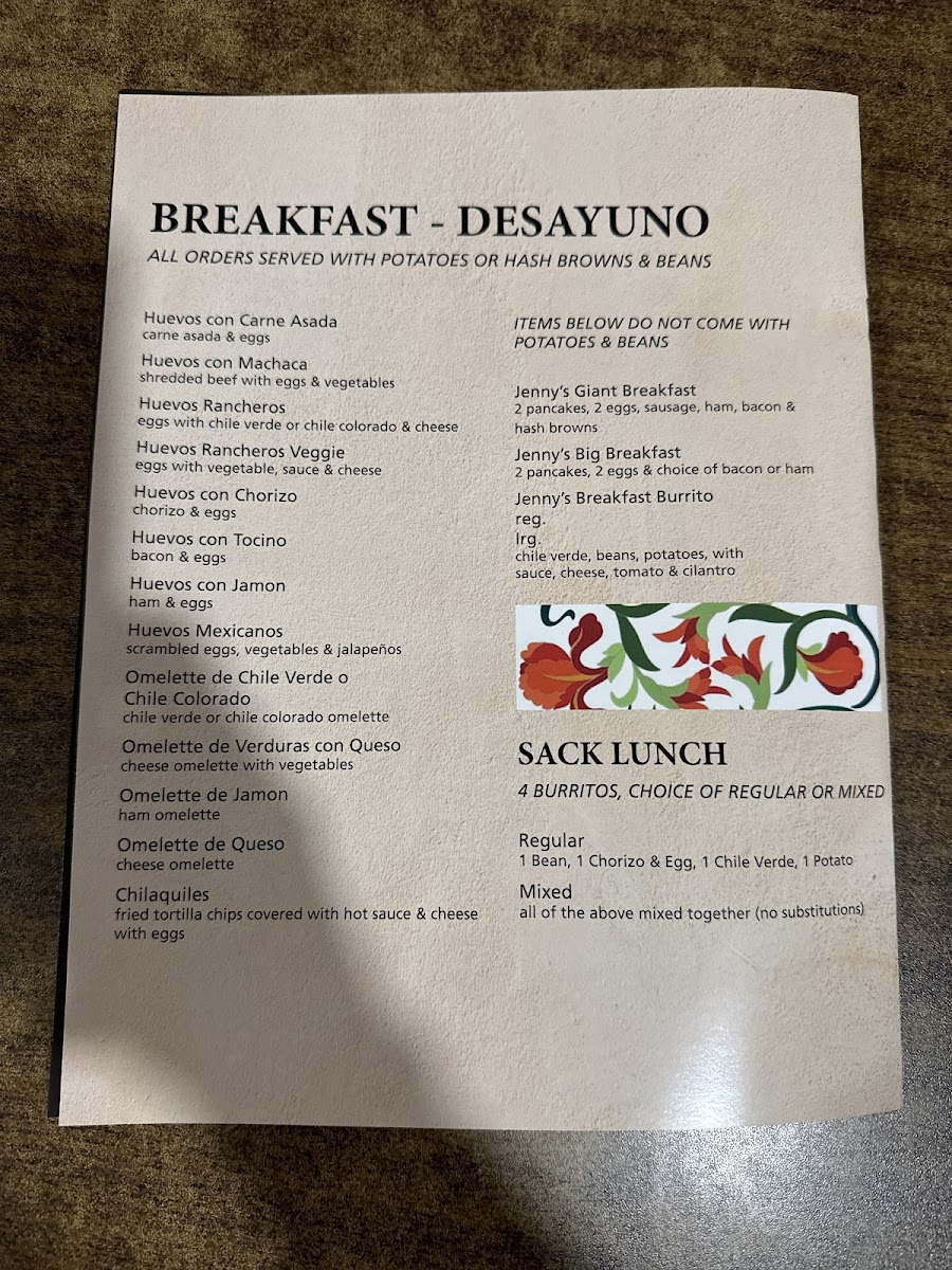 Jenny's Cafe Photo Menu 10