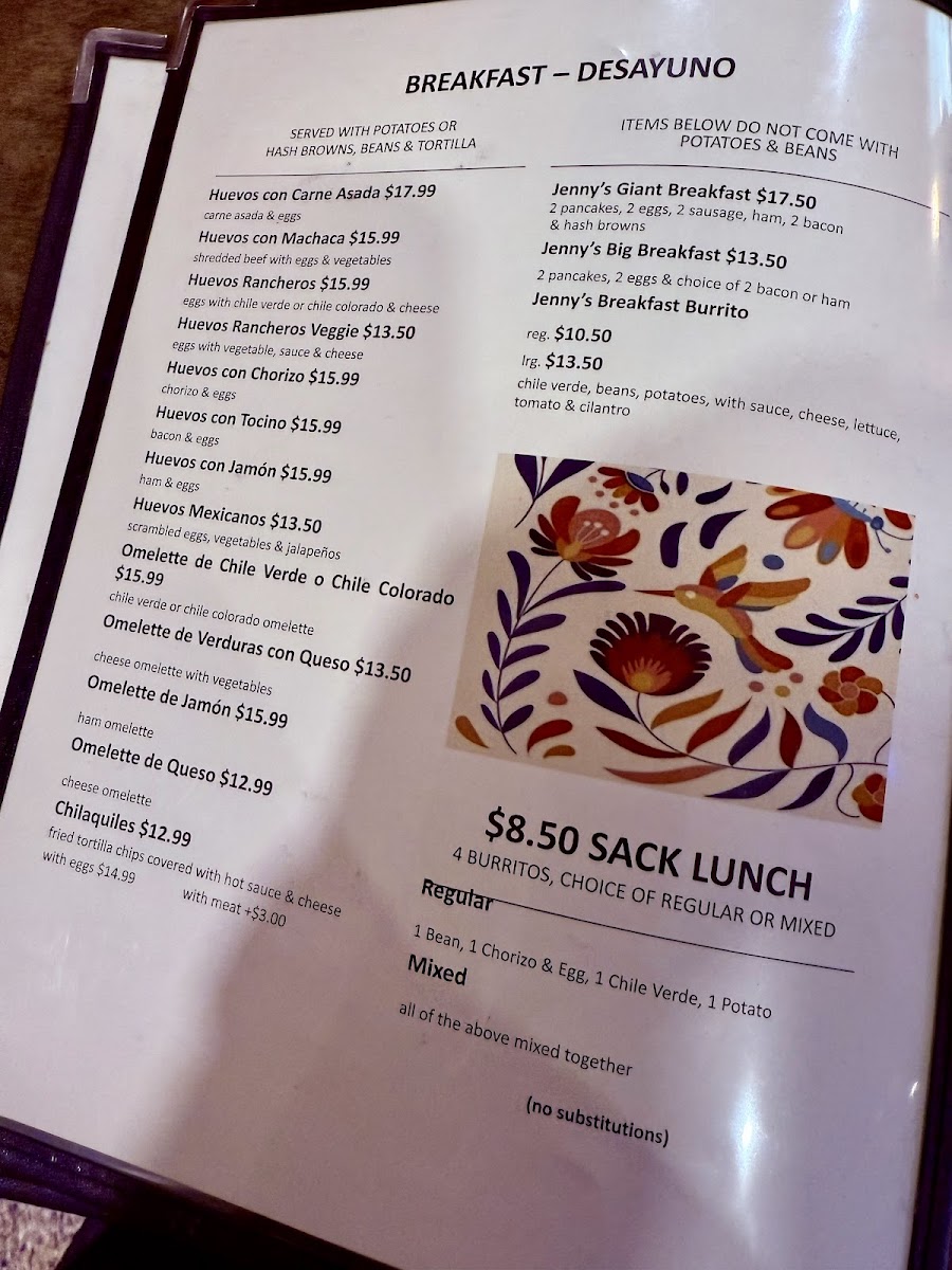 Jenny's Cafe Photo Menu 6
