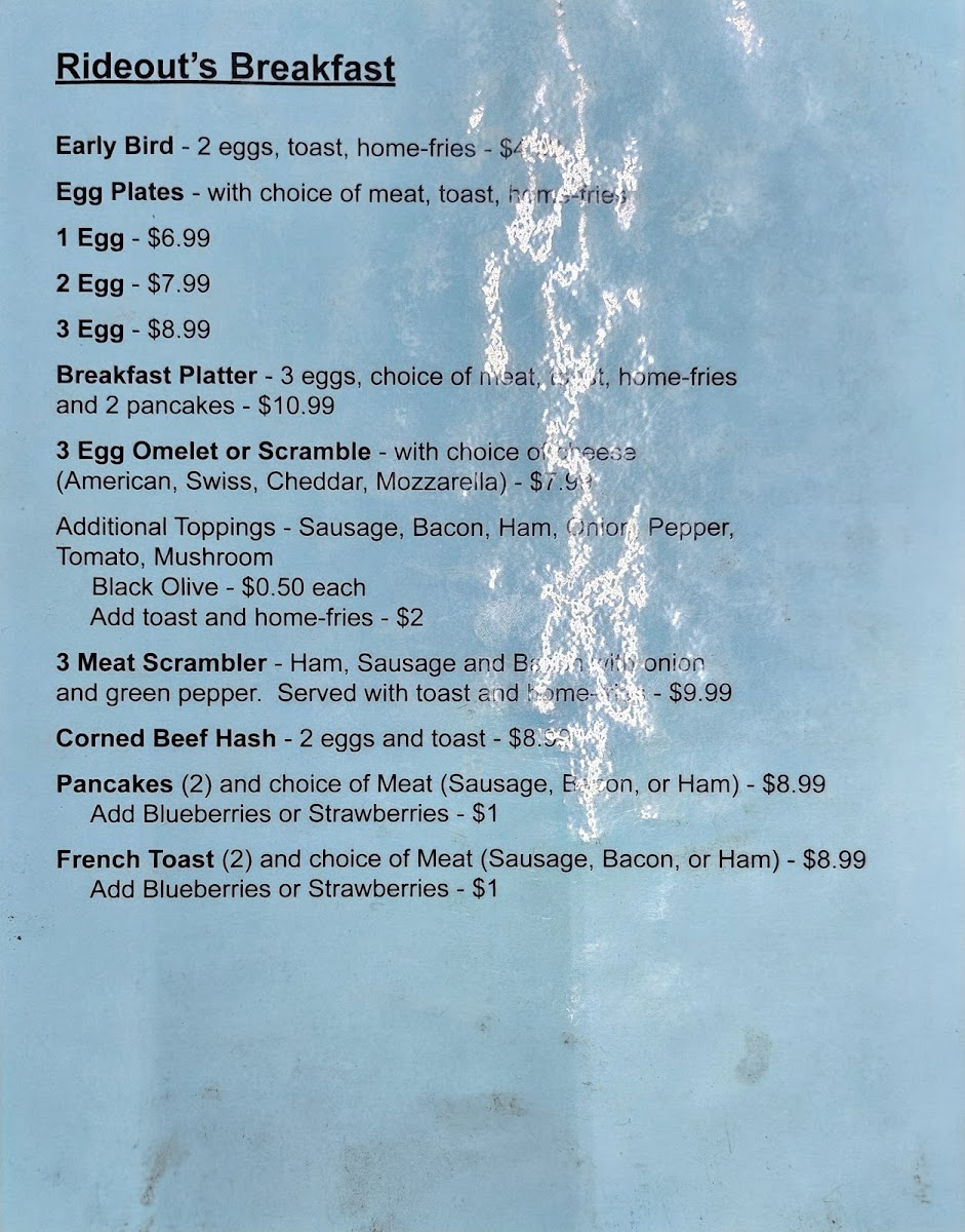 Rideout Market & Grill Photo Menu 3