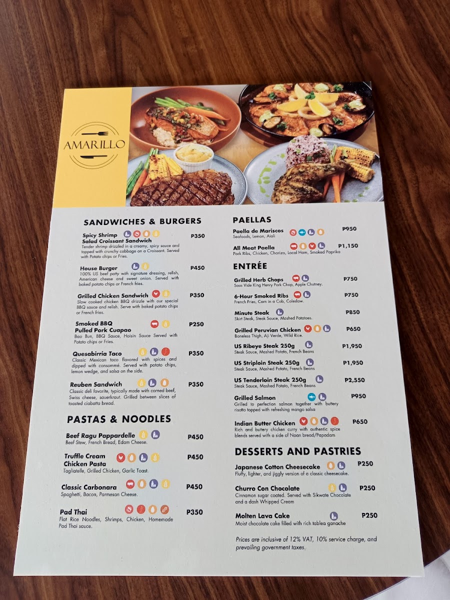Amarillo Restaurant Photo Menu 1