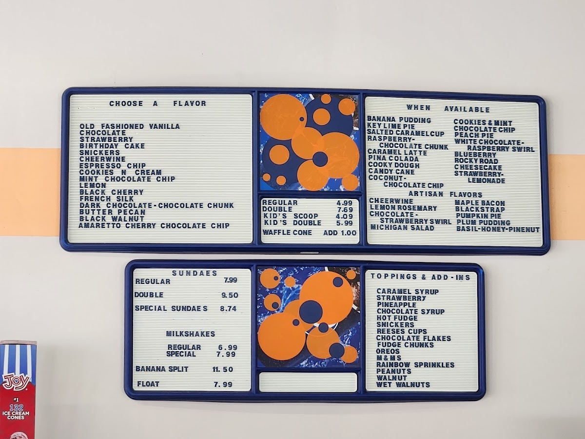Spanky's Deli & Homemade Ice Cream Photo Menu 1