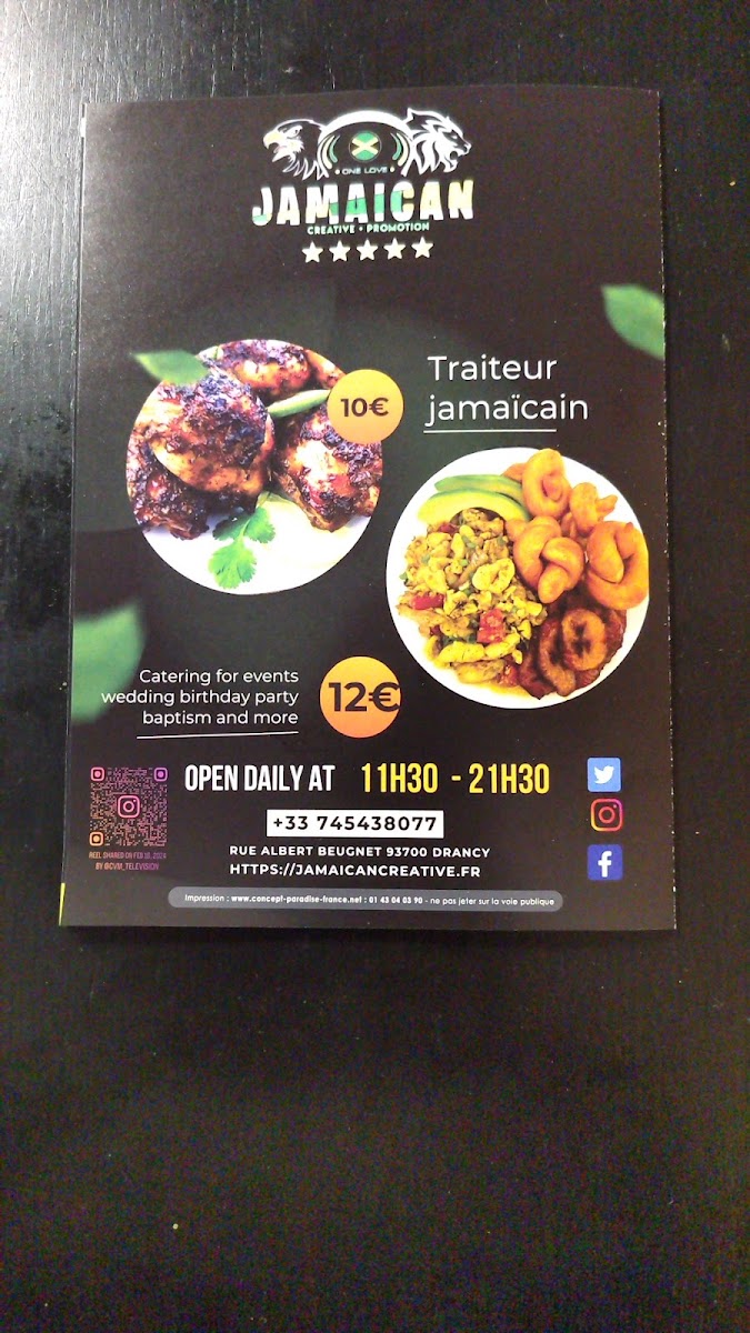 Jamaican creative promotion in Paris Photo Menu 7