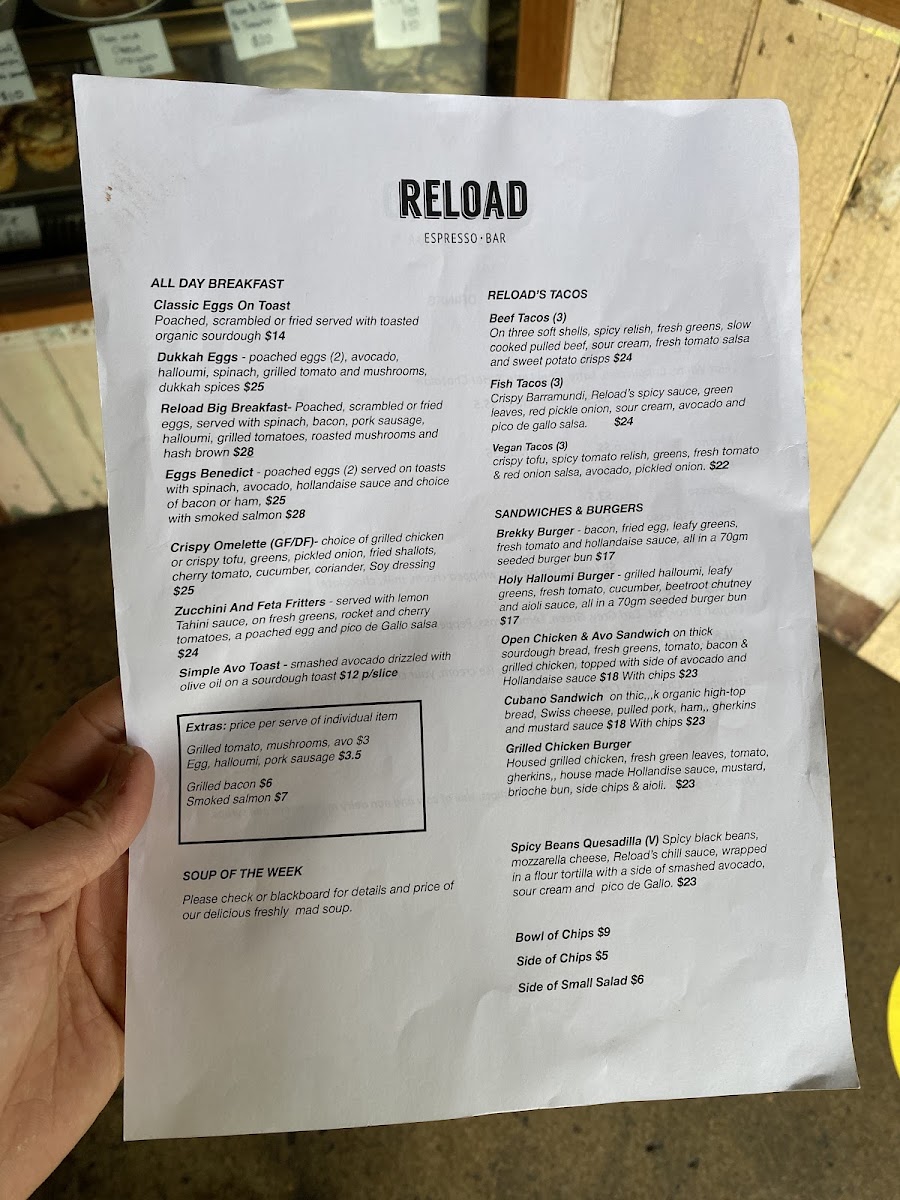 Reload Espresso Bar Photo Menu 2