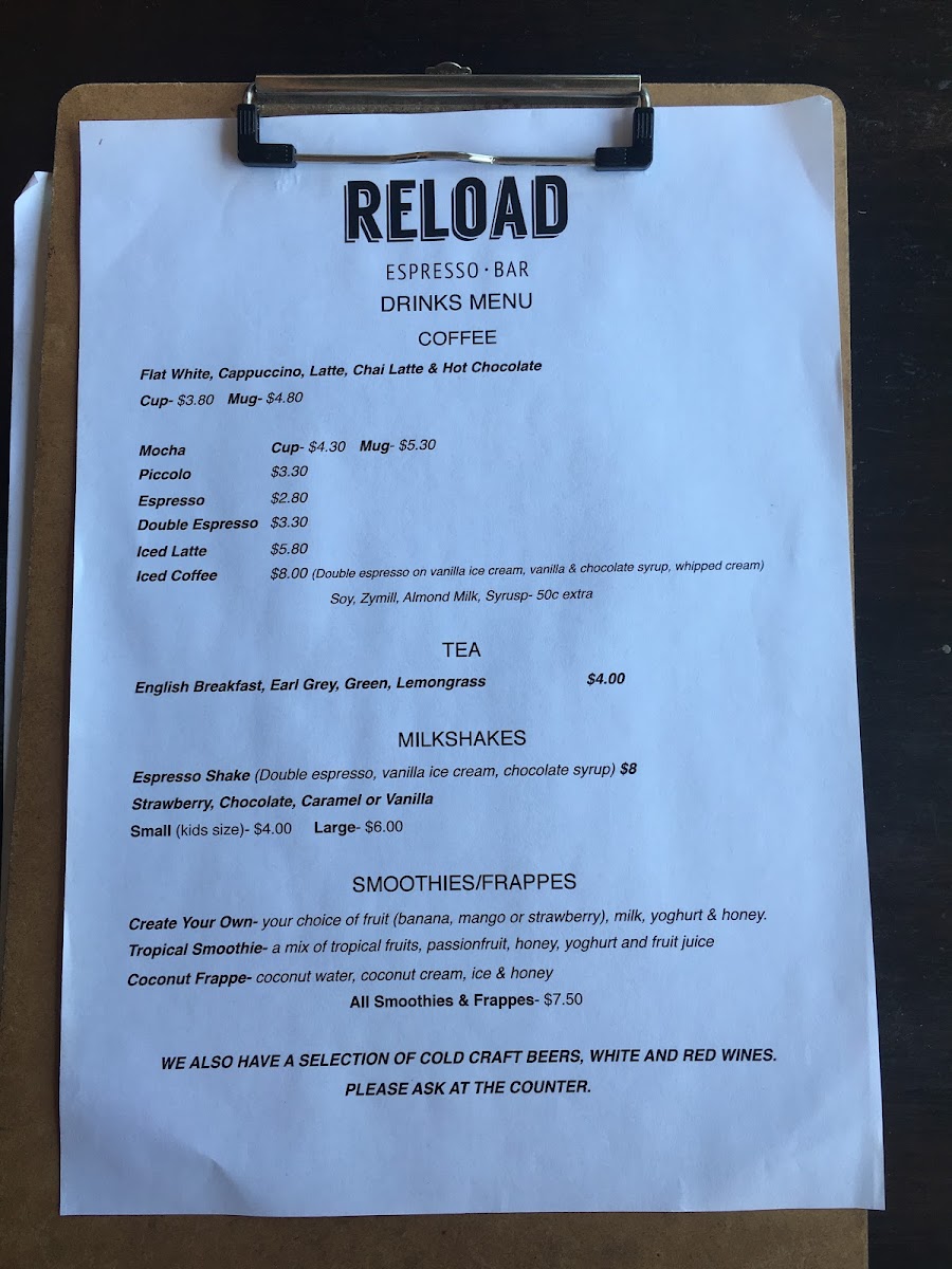 Reload Espresso Bar Photo Menu 6
