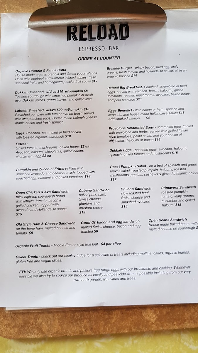 Reload Espresso Bar Photo Menu 8