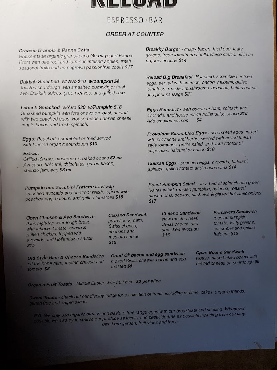 Reload Espresso Bar Photo Menu 9