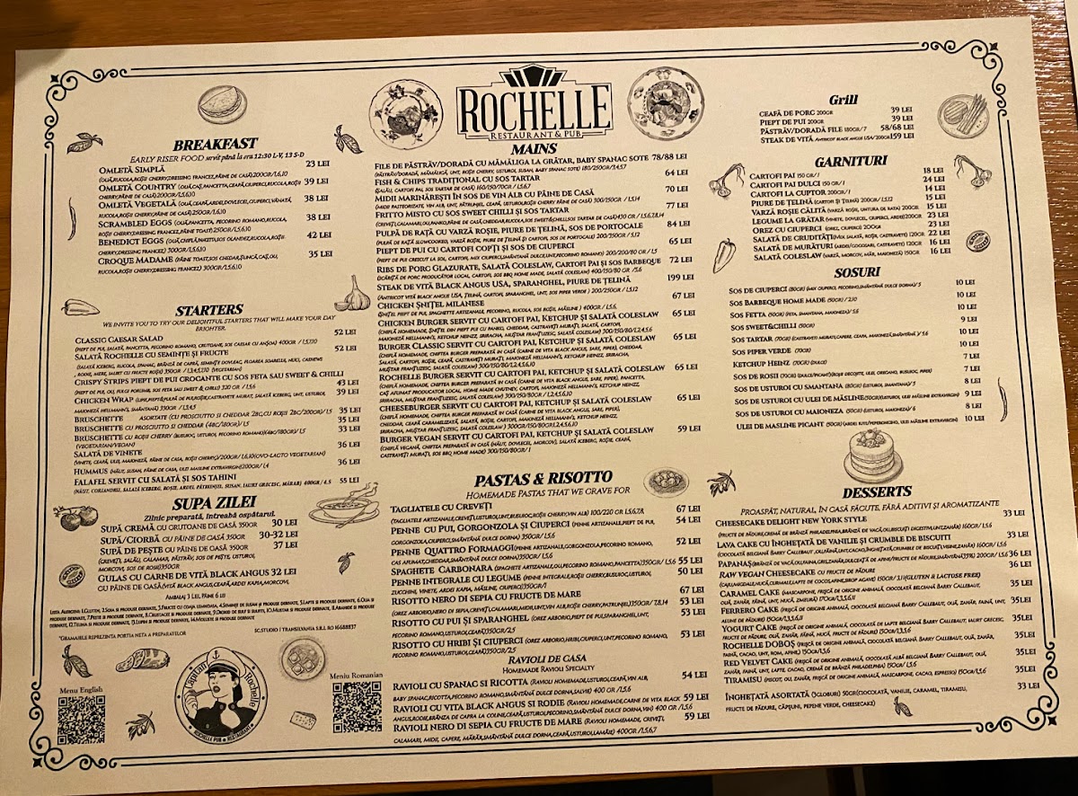 Rochelle Restaurant & Pub Photo Menu 1