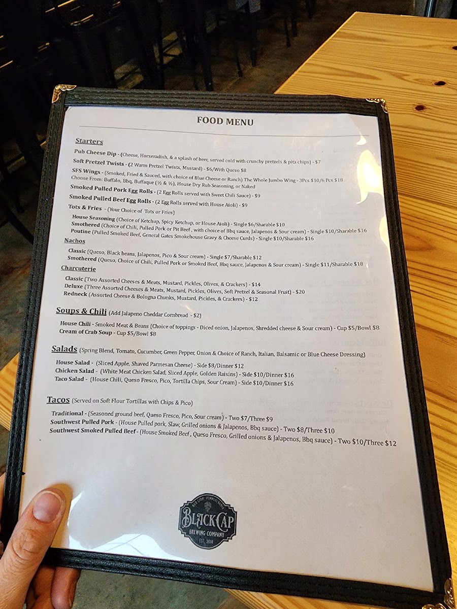 Black Cap Brewing Company Photo Menu 3