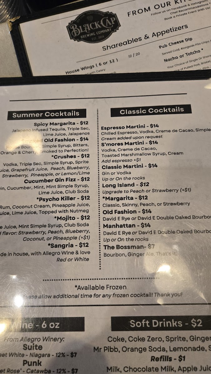 Black Cap Brewing Company Photo Menu 7