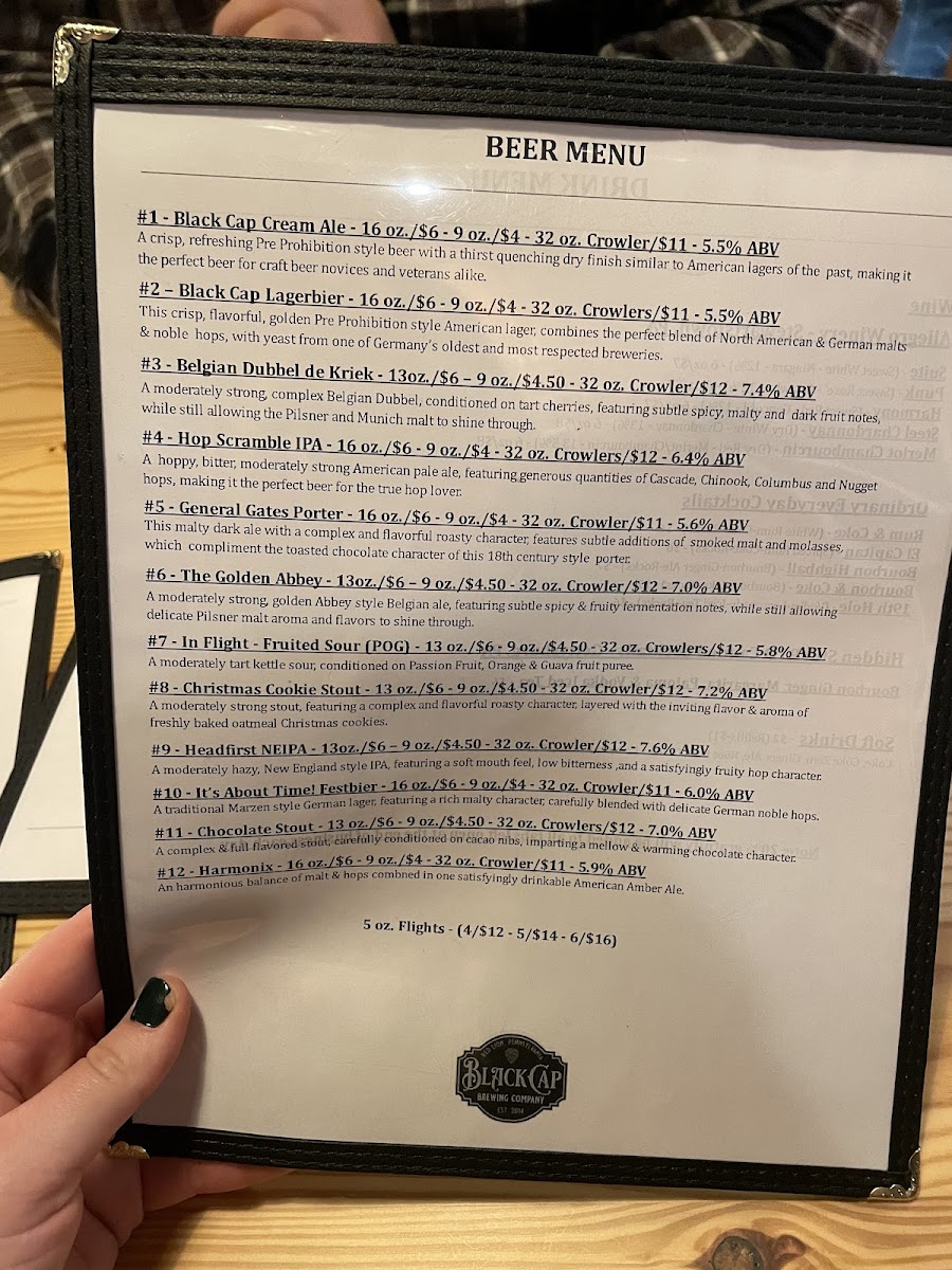 Black Cap Brewing Company Photo Menu 8