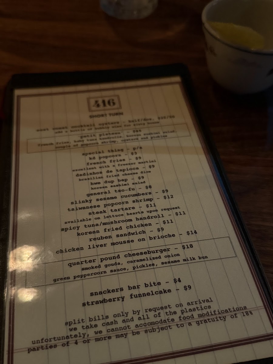 Short Turn Photo Menu 6