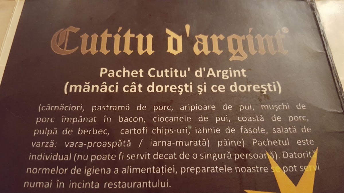Cutitu d'Argint Photo Menu 4