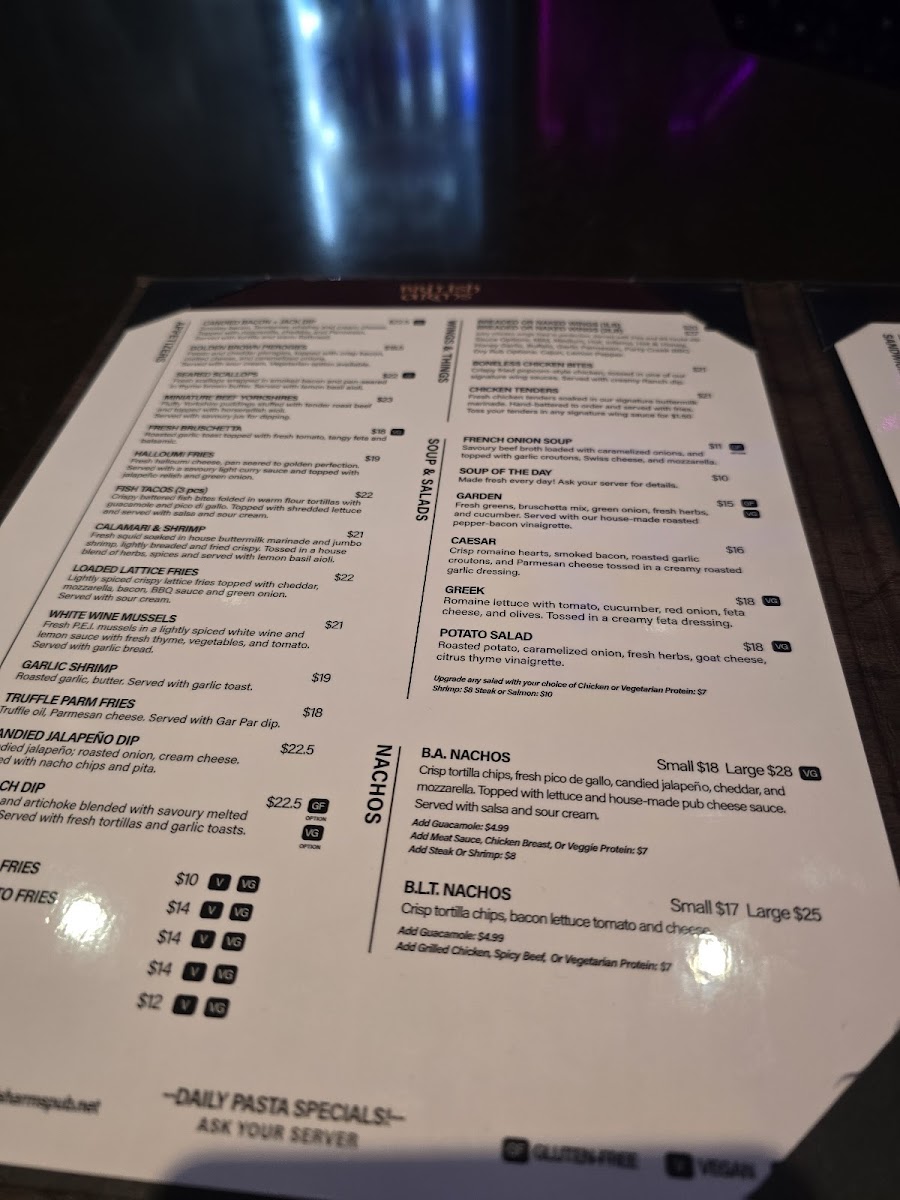British Arms Pub Photo Menu 2