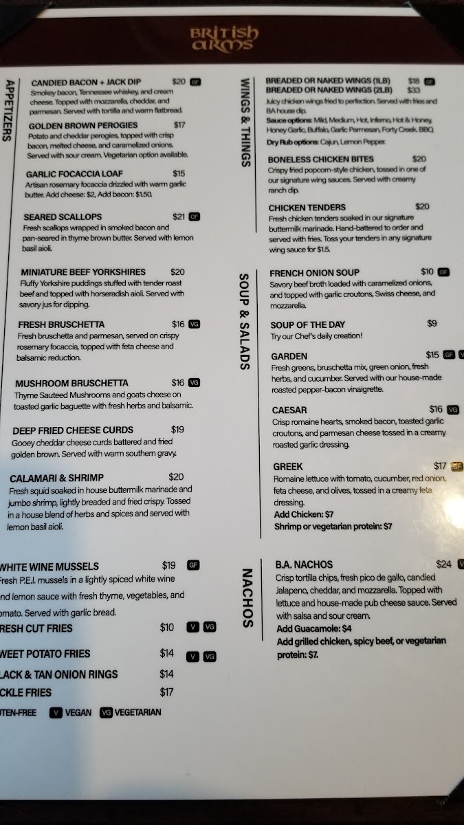 British Arms Pub Photo Menu 6