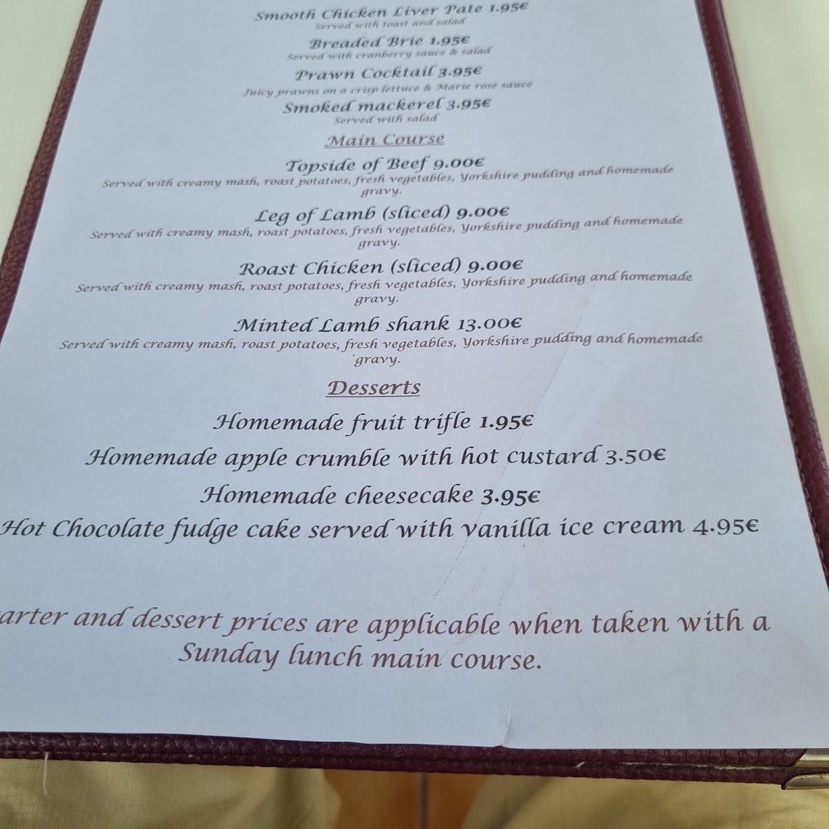Marinasol Restaurant Cabo Roig Photo Menu 6