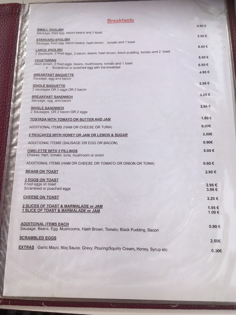 Marinasol Restaurant Cabo Roig Photo Menu 7