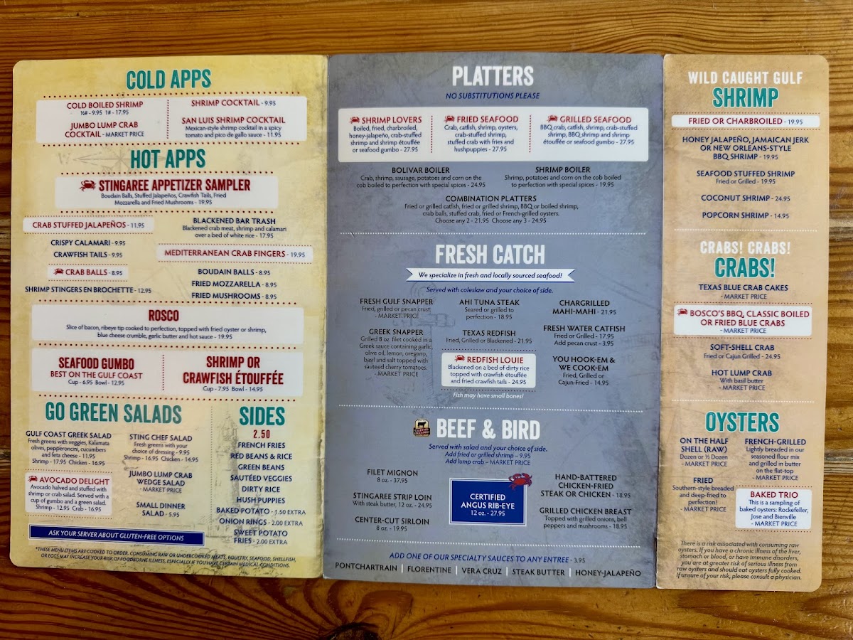 Stingaree Restaurant & Marina Photo Menu 1