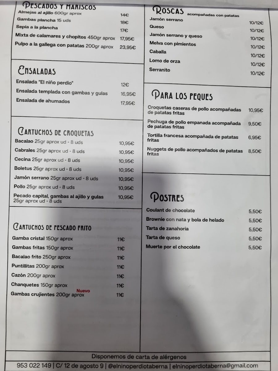 Taberna El Niño Perdido Photo Menu 8