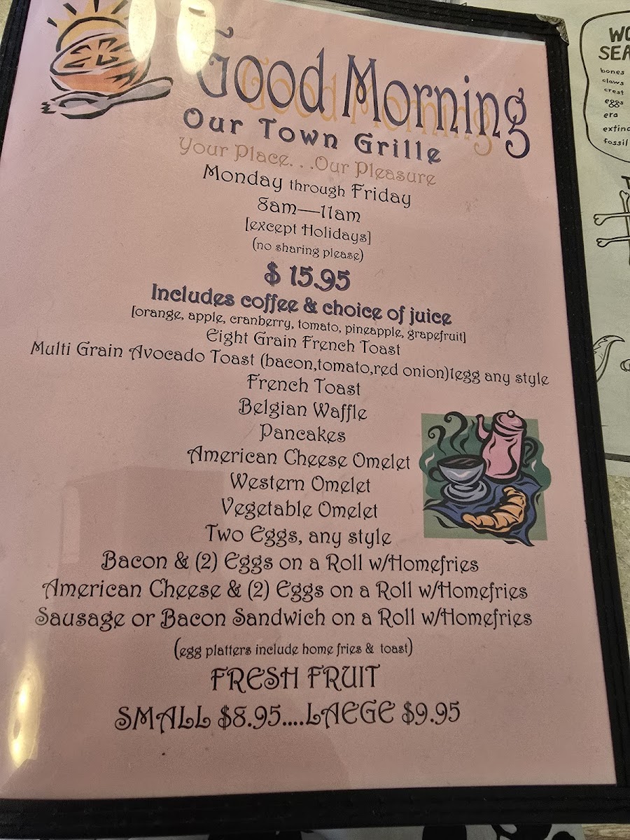 Our Town Grille Photo Menu 5