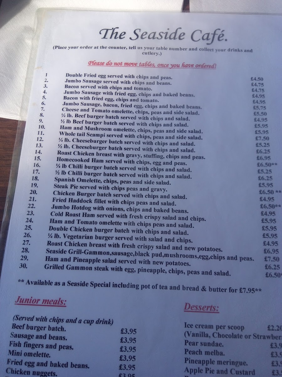 The Seaside Cafe Photo Menu 10