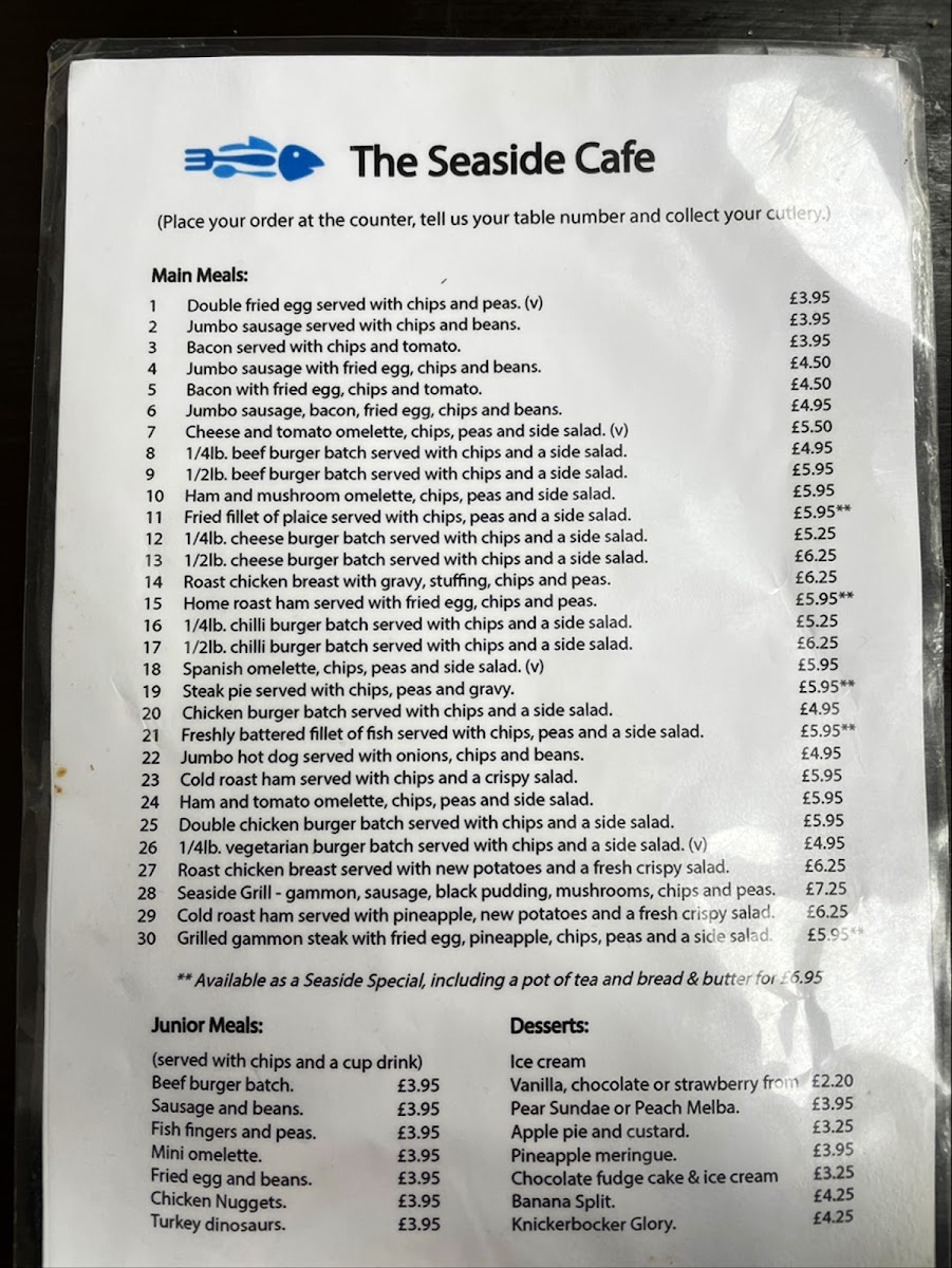 The Seaside Cafe Photo Menu 8