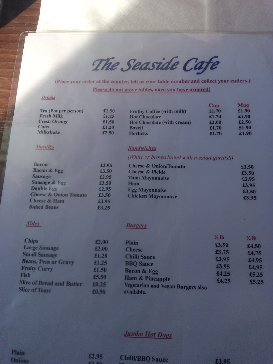 The Seaside Cafe Photo Menu 9
