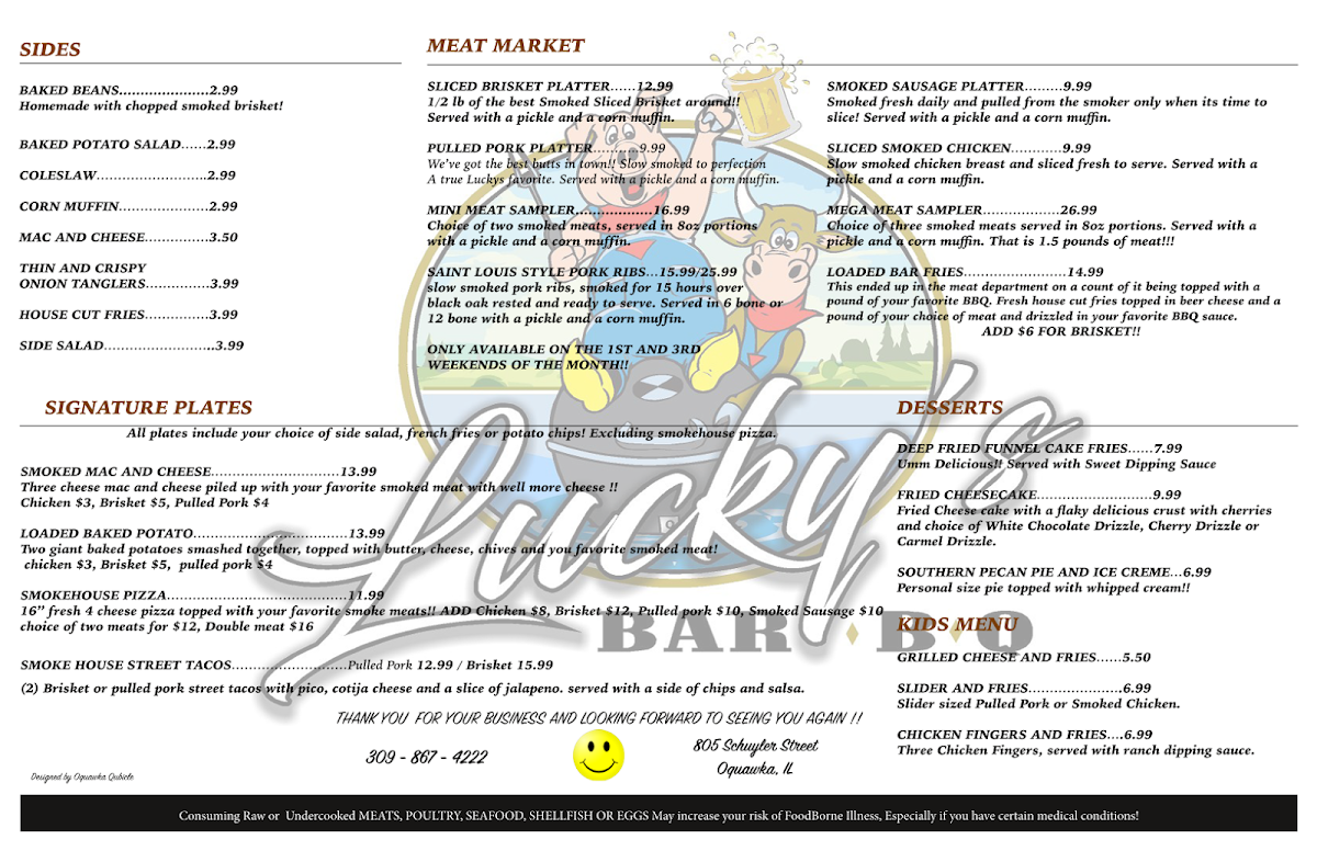 Lucky's Bar-B-Q Photo Menu 2