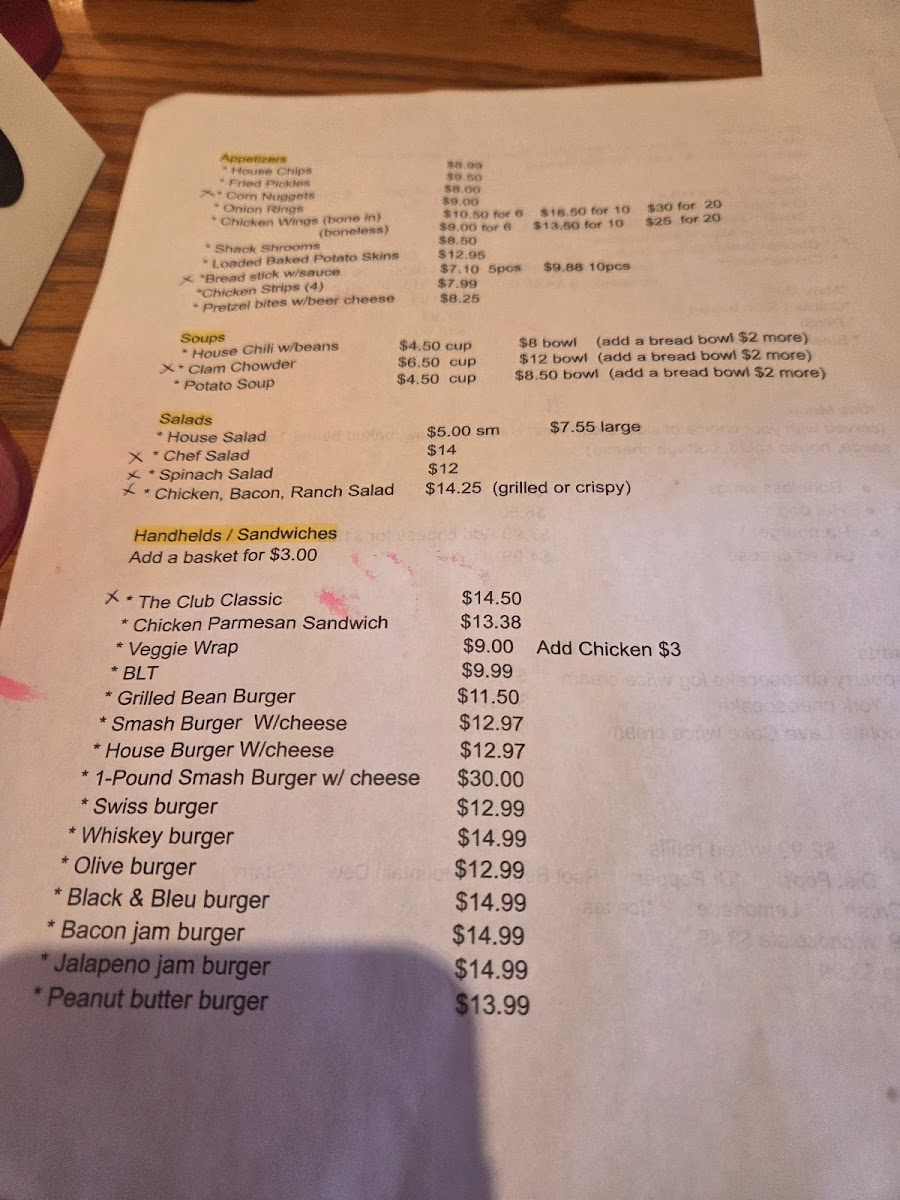 The Bucket Shack Photo Menu 1